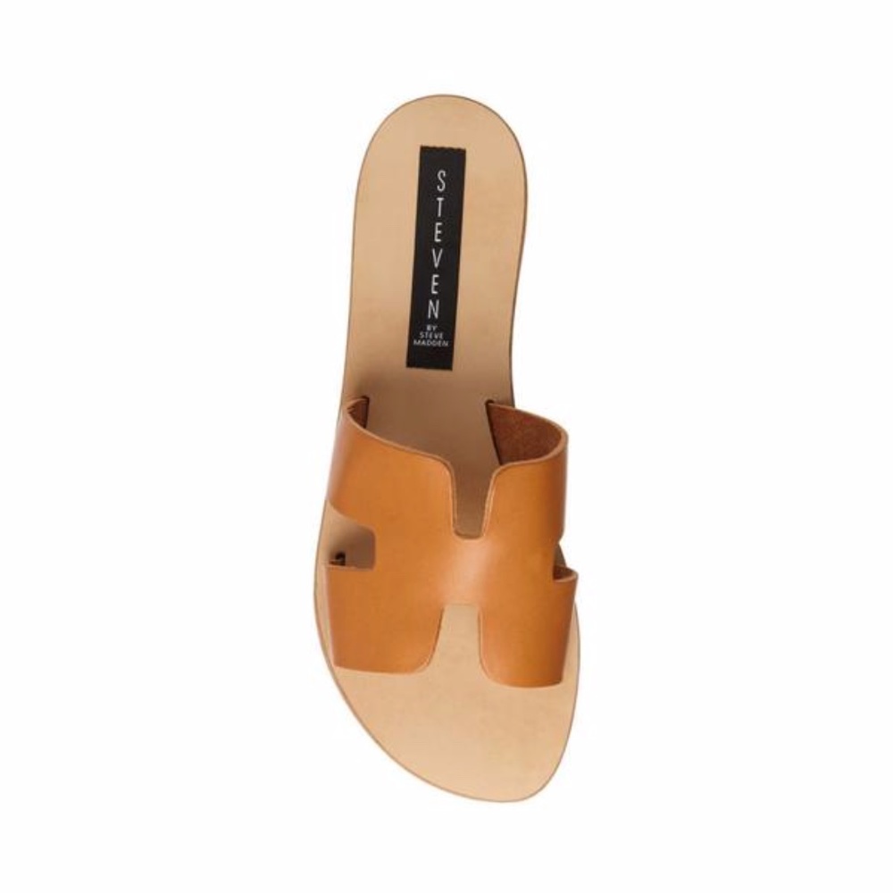 Steven Madden Greece Slip On Sandals Cognac
